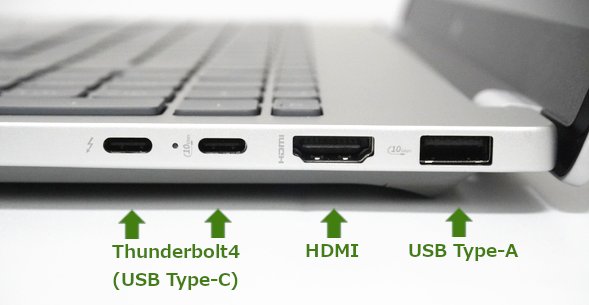 HP OmniBook 7 16-ayの右側面のポート類