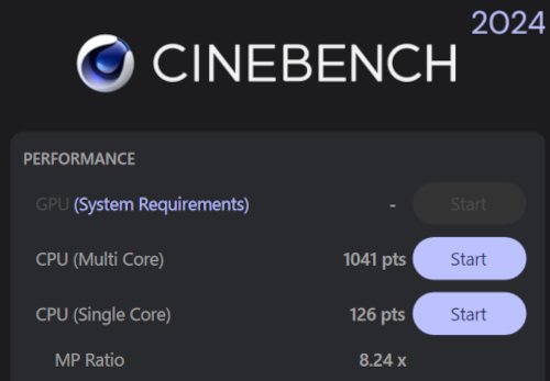HP OmniBook 7 16-ayでCINEBENCH 2024を実行した時の結果